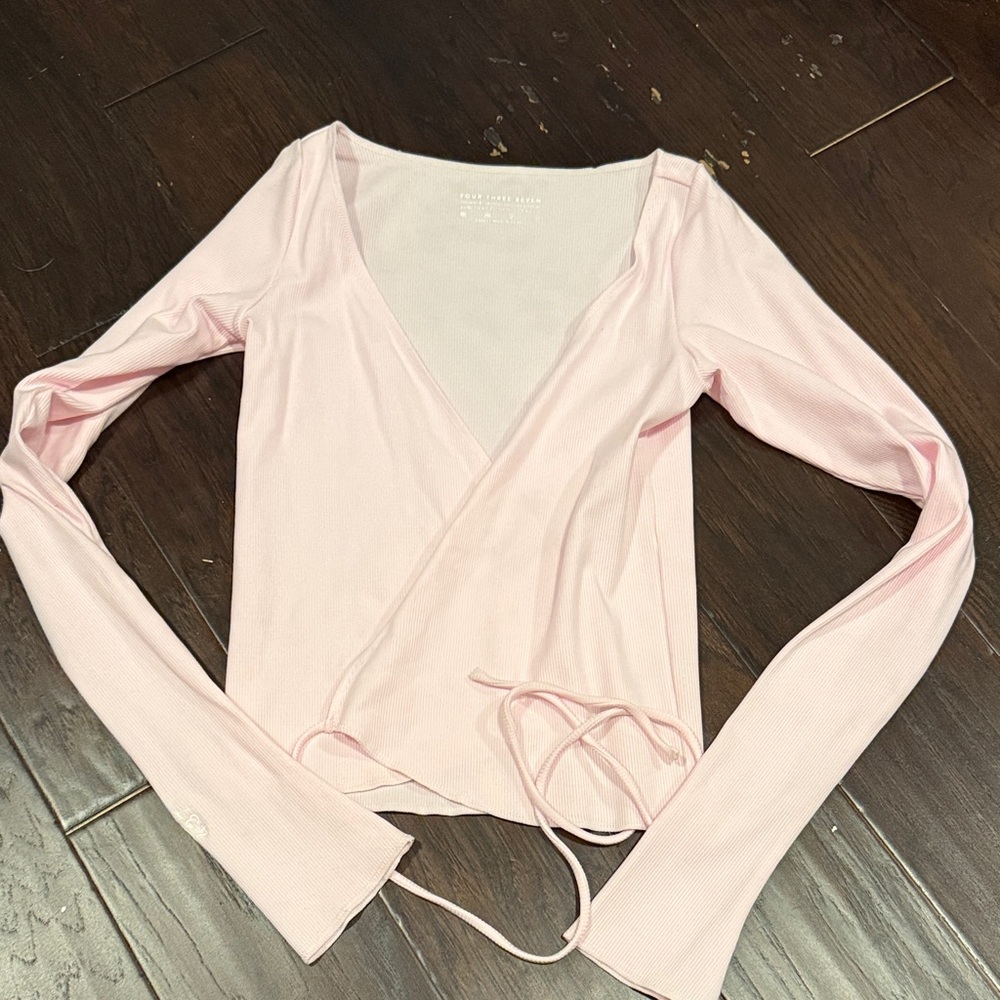 Light Pink Wrap Top